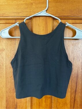 Athleta Black High-Neck Crop Tank